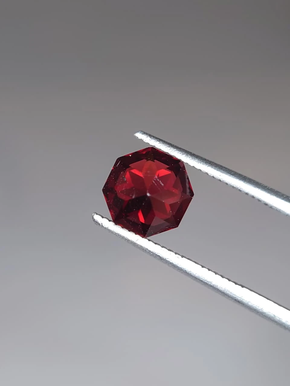 2ct Octagon Faceted Natural Malaya Garnet from Tanzania — view 5